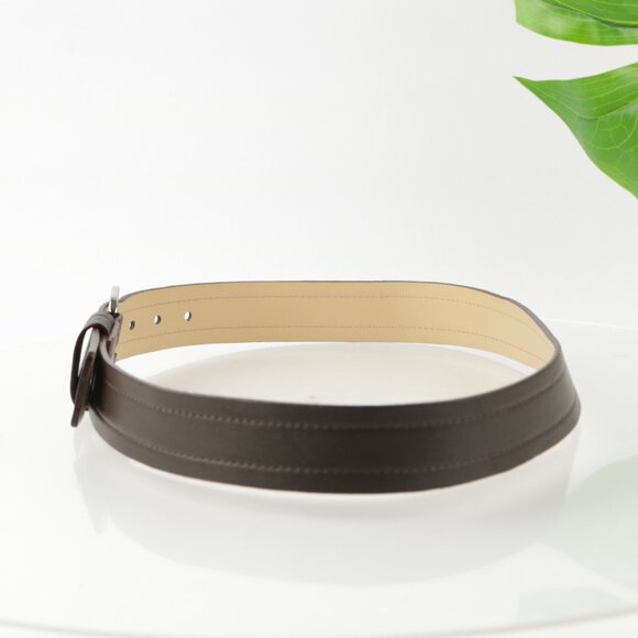 Via Spiga Womens Belt Size Medium M Brown Leather Ring Buckle Elegant Dress - Picture 5 of 12